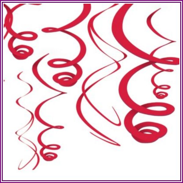 Red Swirl Decorations 12ct from Party City
