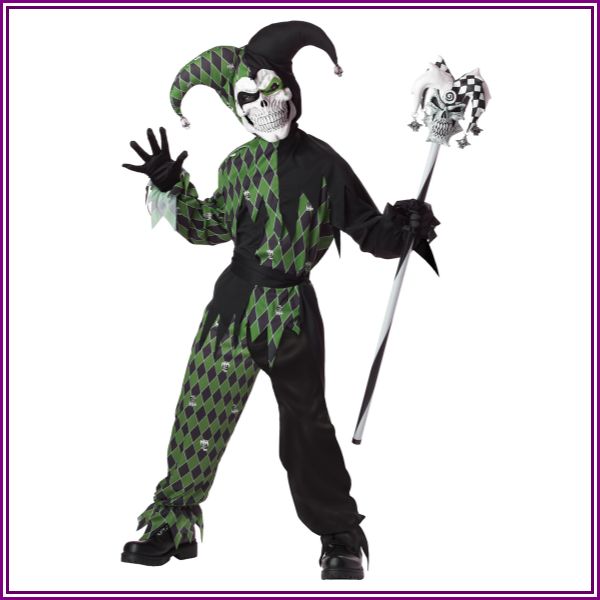 Green Scary Jester Costume for Kids from Fun.com