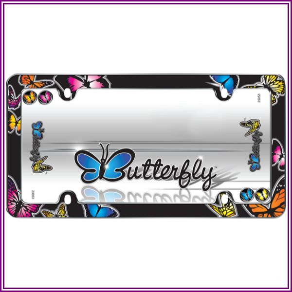 Butterflies Black License Plate Frame from AutoBarn.com