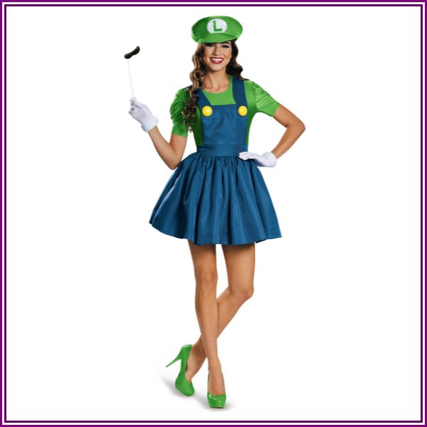 Women's Luigi Dress Costume from HalloweenCostumes.com