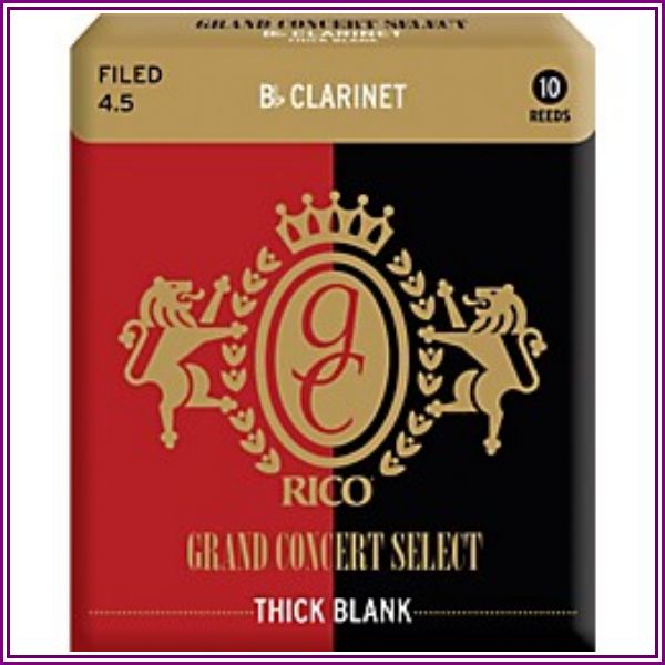 Rico Grand Concert Select Thick Blank Bb Clarinet Reeds Strength 4.5 Box of 10 from Woodwind & Brasswind