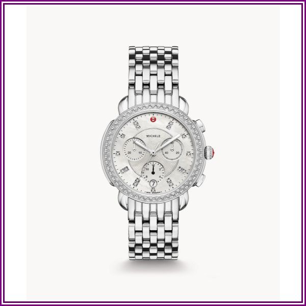 Michele Sidney Diamond Dial Watch (Silver) Watches from Michele Watches