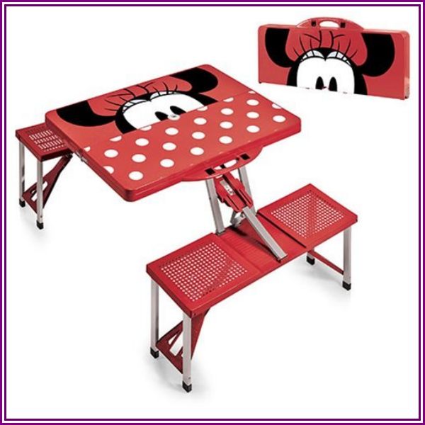 Minnie Mouse Portable Folding Table with Seats from Entertainment Earth