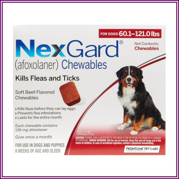 Nexgard For Extra Large Dogs 60.1-120 Lbs Red 12 Chews from Budget Pet Care