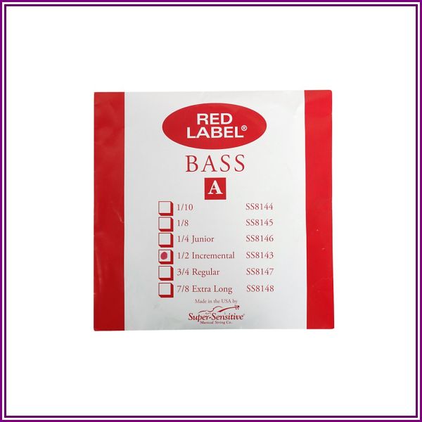 Super Sensitive Red Label 1/2 Size Double Bass Strings 1/2 A String from Musician's Friend