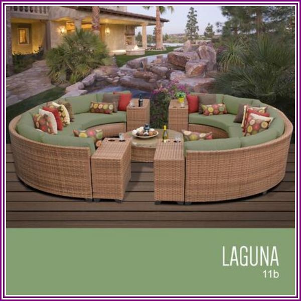 TK Classics Laguna 11 Piece Outdoor Wicker Sofa Set 11b in Cilantro from AppliancesConnection.com