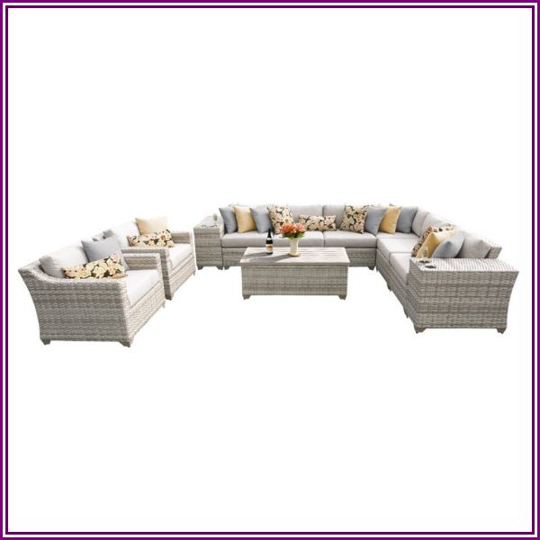 TK Classic Fairmont 11 Piece Wicker Patio Sofa Set in Beige from HomeSquare