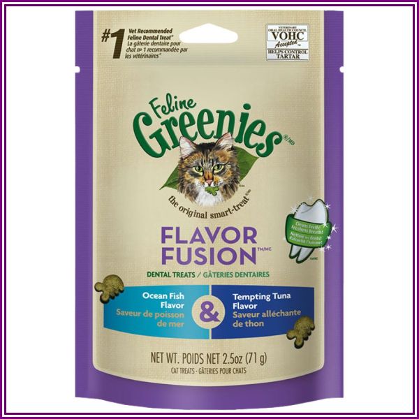 Feline Greenies Dental Cat Treats - Fish & Tuna Flavor (2.5 oz) from EntirelyPets