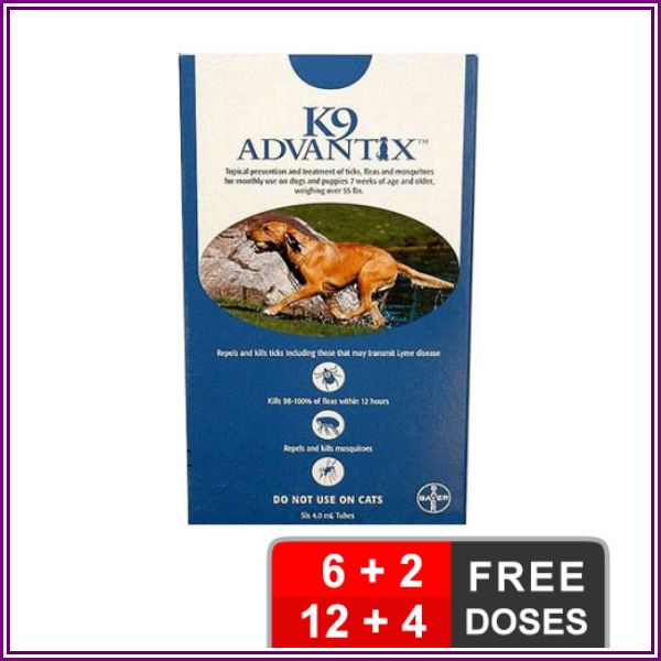 K9 Advantix Extra Large Dogs Over 55 Lbs Blue 6 + 2 Free from Canada Pet Care