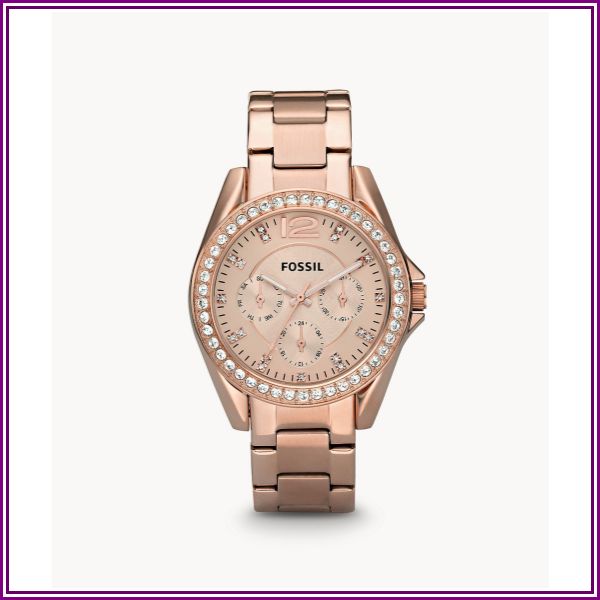 Riley Multifunction Rose-Tone Stainless Steel Watch from Fossil