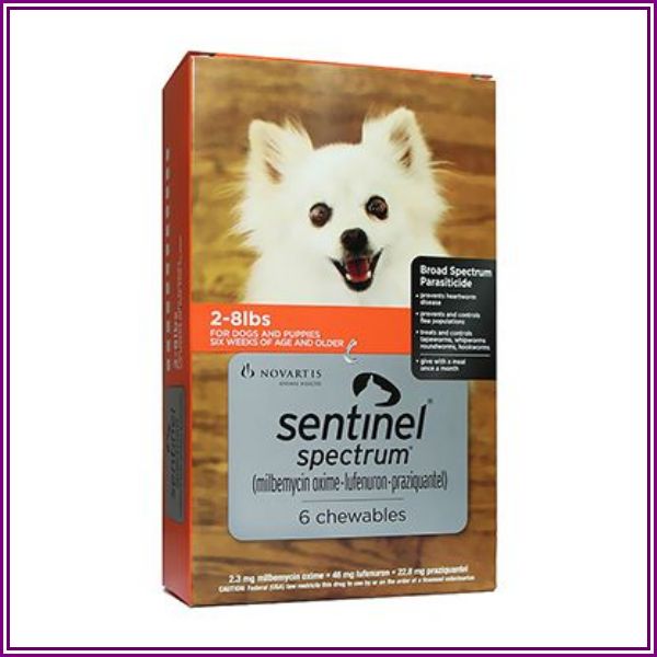 Sentinel Spectrum Orange For Dogs 2-8 Lbs 6 Chews from Canada Pet Care