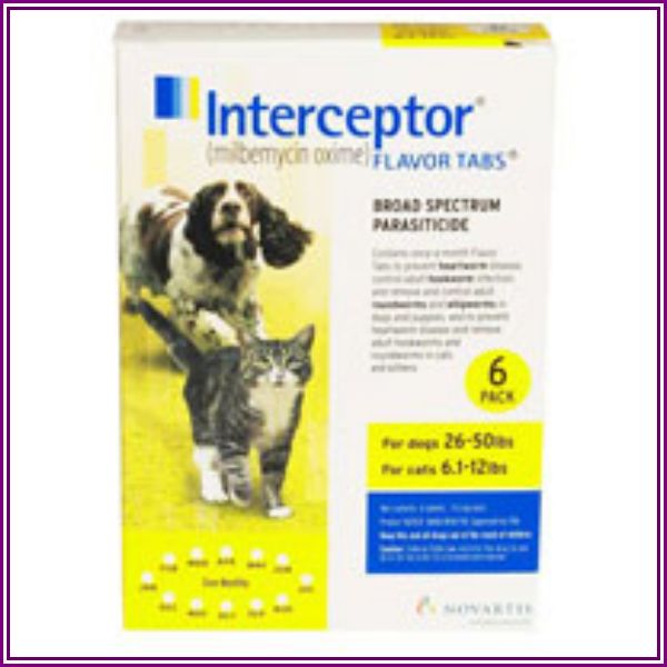 Interceptor For Dogs 26-50 Lbs (Yellow) 6 Chews from Pet Care Supplies