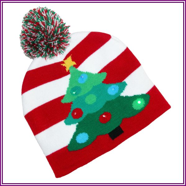 Christmas Tree Flashing Knitted Hat from BeltOutlet.Com