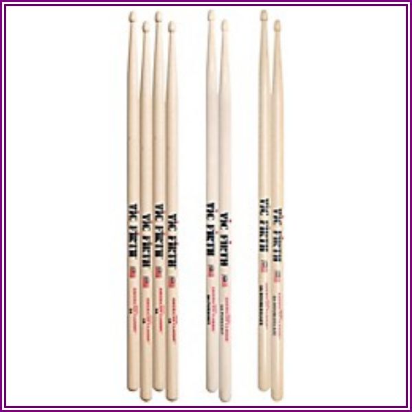 Vic Firth American Hickory, Puregrit And Doubleglaze Drum Stick 4-Pack 5A Wood from Woodwind & Brasswind