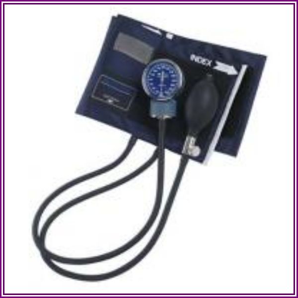 Mabis Signature Aneroid Sphygmomanometer with Blue Nylon Cuff, Large Adult from MedEx Supply