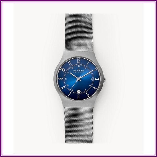 Skagen Mens Watch - Titanium case - Blue Dial - Mesh Band - Large from Skagen