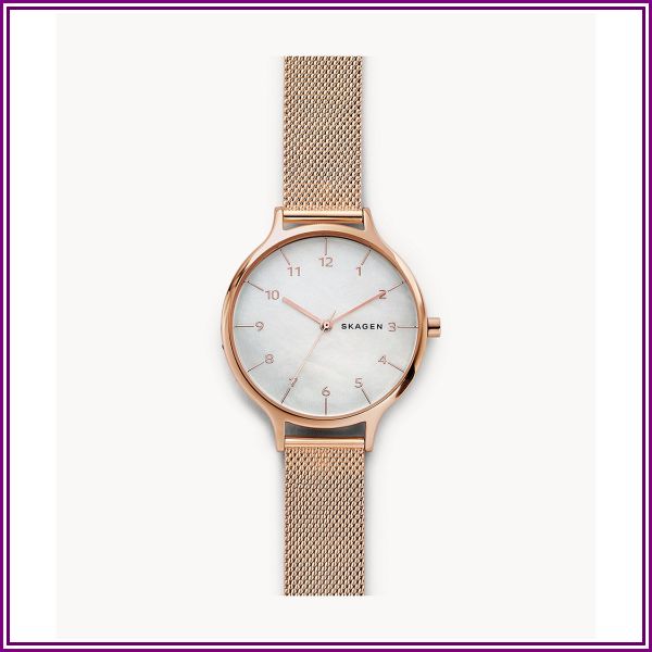 Anita Mother Of Pearl Rose-Tone Steel-Mesh Watch - SKW2633 from Watch Station