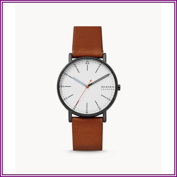 Skagen Men's Signatur Leather Watch - Medium Brown from Skagen
