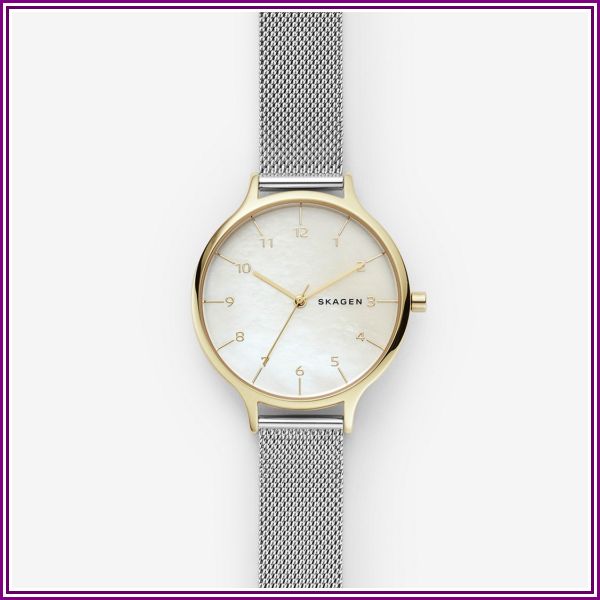 Anita Two-Tone Steel-Mesh Mother Of Pearl Watch - SKW2702 from Skagen