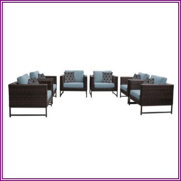 Barcelona 6 Piece Outdoor Wicker Patio Furniture Set 06w in Spa from AppliancesConnection.com