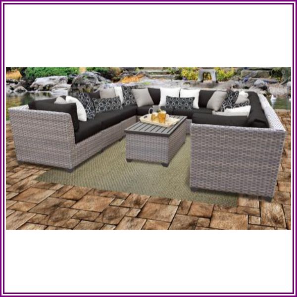 Florence 11 Piece Outdoor Wicker Patio Furniture Set 11a in Black from AppliancesConnection.com
