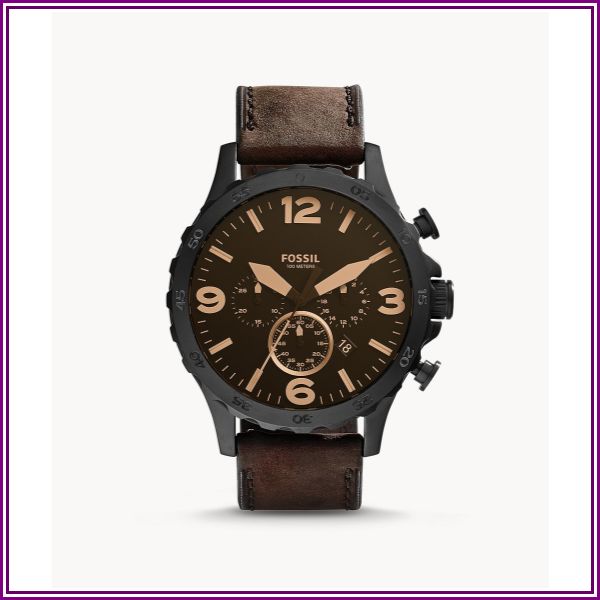 Nate Chronograph Brown Leather Watch from Fossil