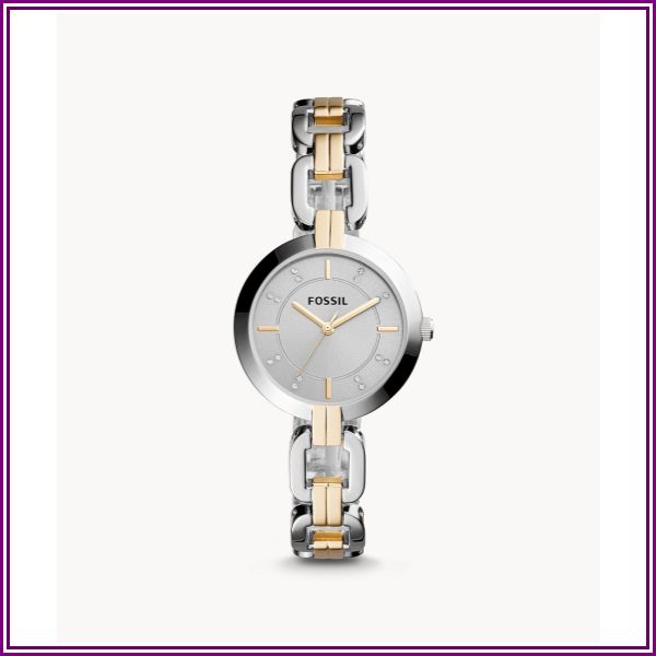 Kerrigan Three-Hand Two-Tone Stainless Steel Watch Jewelry from Fossil