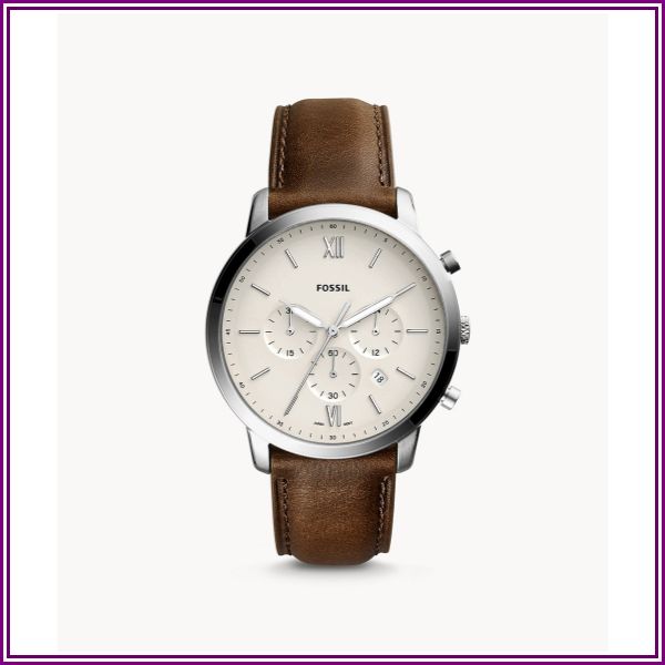 Neutra Chronograph Brown Leather Watch Jewelry from Fossil