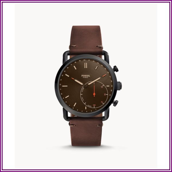 Refurbished Hybrid Smartwatch Commuter Dark Brown Leather from Fossil