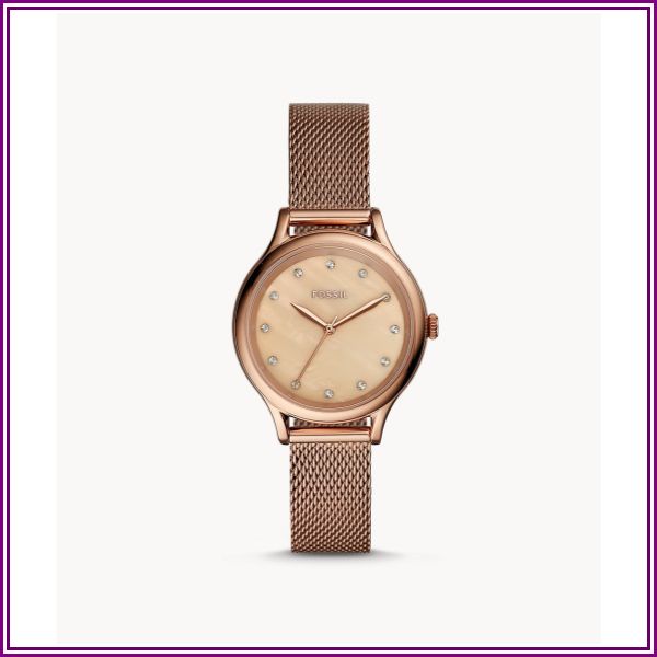 Laney Three-Hand Rose Gold-Tone Stainless Steel Watch Jewelry from Fossil