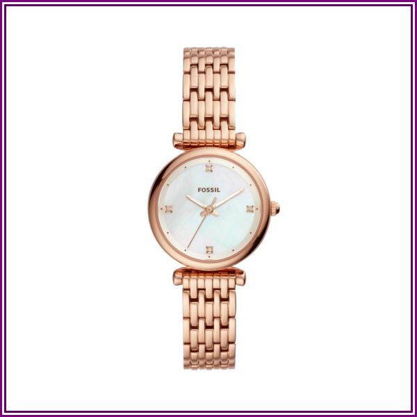 Fossil Carlie Mini Three-Hand Rose Gold-Tone Stainless Steel Watch Jewelry from Watch Station