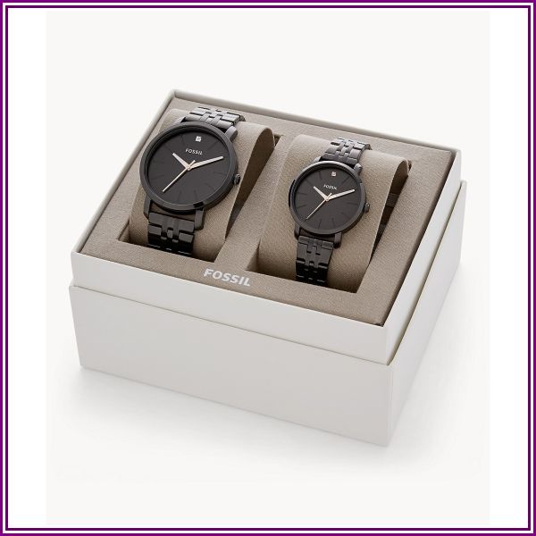 His And Her Lux Luther Three-Hand Black Stainless Steel Watch Gift Set jewelry from Watch Station
