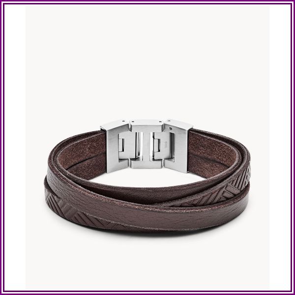 Textured Brown Leather Wrist Wrap jewelry JF02999040 from Watch Station