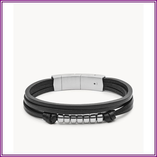 Multi-Strand Black Leather Bracelet jewelry JF03001040 from Fossil