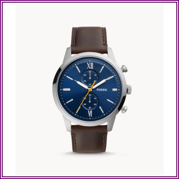 Townsman Chronograph Brown Leather Watch jewelry from Fossil