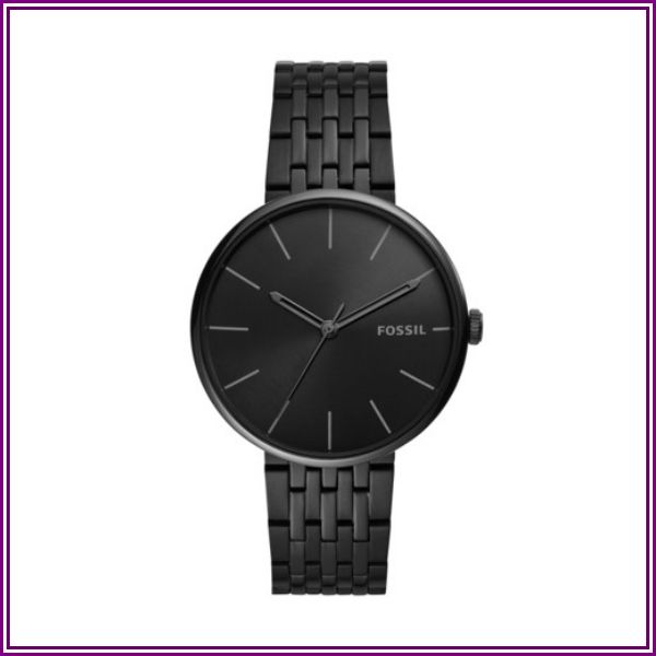 Fossil Hutton Three-Hand Black Stainless Steel Watch jewelry from Fossil