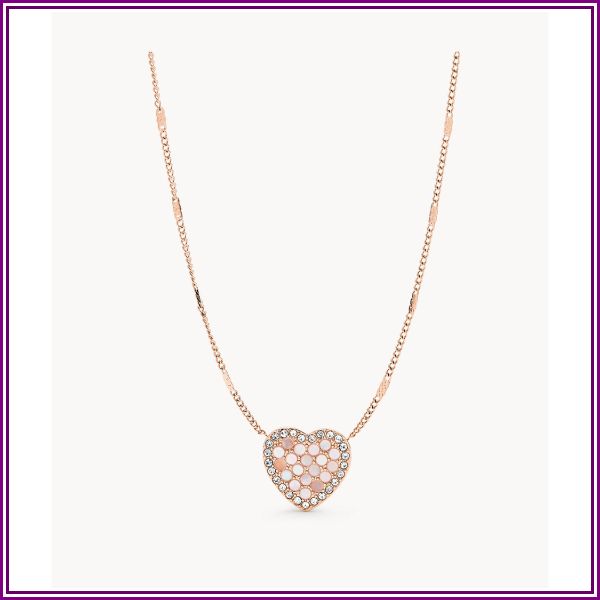 Mosaic Heart Rose Gold-Tone Stainless Steel Necklace jewelry JF03164791 from Watch Station