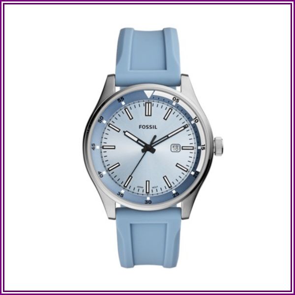 Fossil Belmar Three-Hand Date Pale Blue Silicone Watch jewelry - FS5537 from Fossil