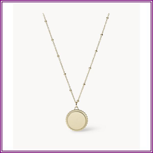 Lane Scalloped Disc Gold-Tone Stainless Steel Necklace jewelry JF03167710 from Fossil