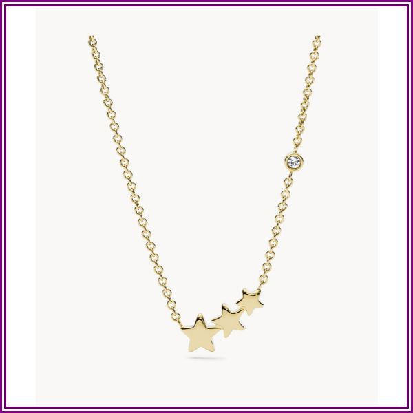 Shooting Star Gold-Tone Stainless Steel Necklace jewelry JF03161710 from Fossil