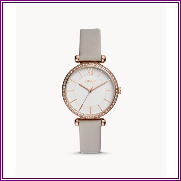 Tillie Three-Hand Gray Leather Watch jewelry from Fossil