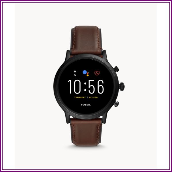 Gen 5 Smartwatch The Carlyle Hr Dark Brown Leather And Rubber jewelry from Fossil