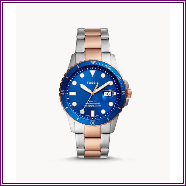 Fb-01 Three-Hand Date Two-Tone Stainless Steel Watch jewelry from Fossil