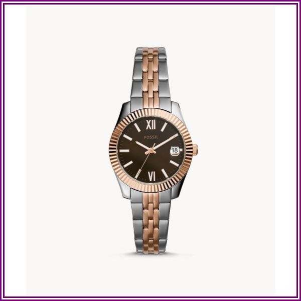 Scarlette Mini Three-Hand Two-Tone Stainless Steel Watch jewelry from Fossil