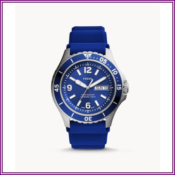 Fb-02 Three-Hand Date Navy Silicone Watch jewelry from Fossil