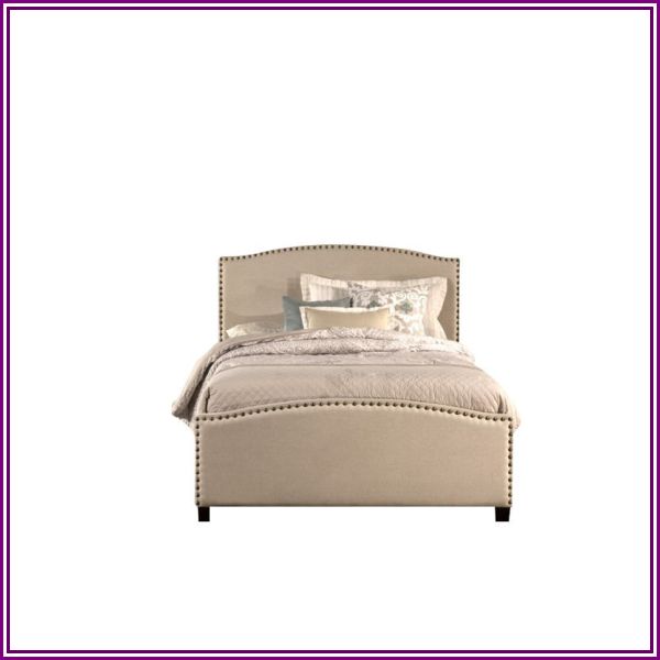 Hillsdale Kerstein Upholstered Queen Panel Bed in Light Taupe from HomeSquare