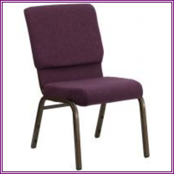 Flash Furniture Wide Stacking Church Chair with Thick Seat Gold Vein Frame, Plum from MedEx Supply