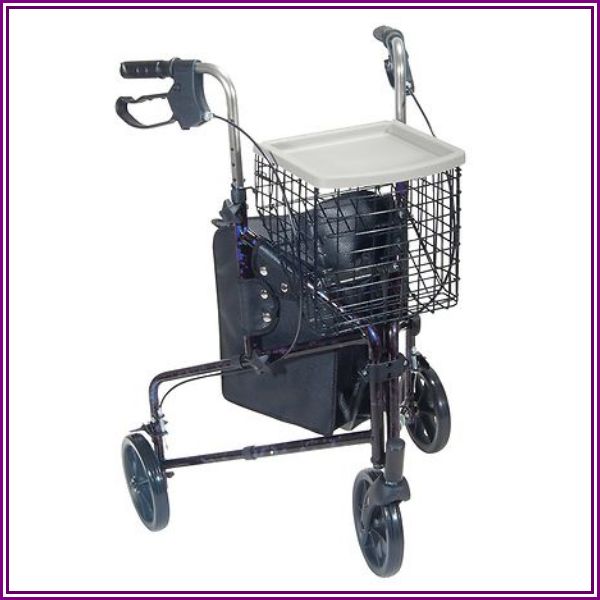 10289bl 3 Wheel Walker Rollator With Basket Tray And Pouch  Flame from Walgreens