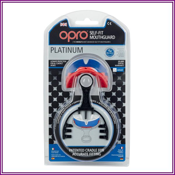 "Opro Platinum Mouthguard - Blue/Red/Pearl - Adult" from England Rugby Store