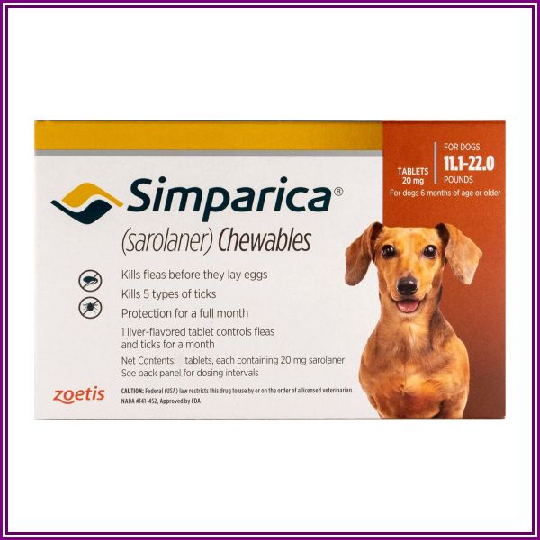 Simparica For Dogs 11.1-22 Lbs (Brown) 6 Pack from Best Vet Care